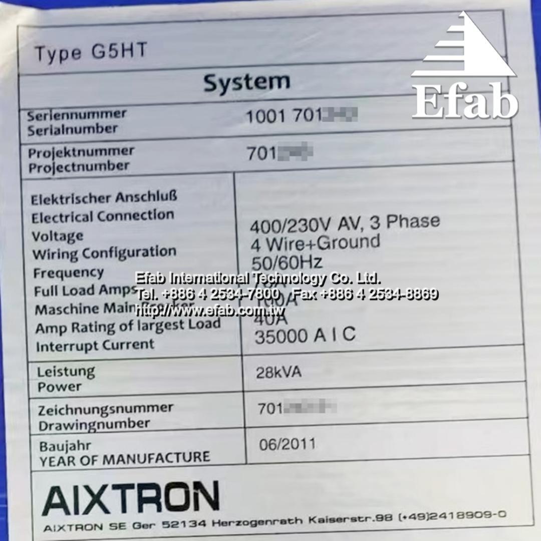 Aixtron IC2 G5 HT 8x6" GaN
