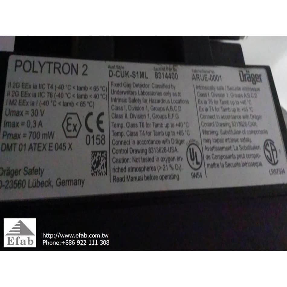 Drager Safety Inc. POLYTRON 2 ,NH3 & H2