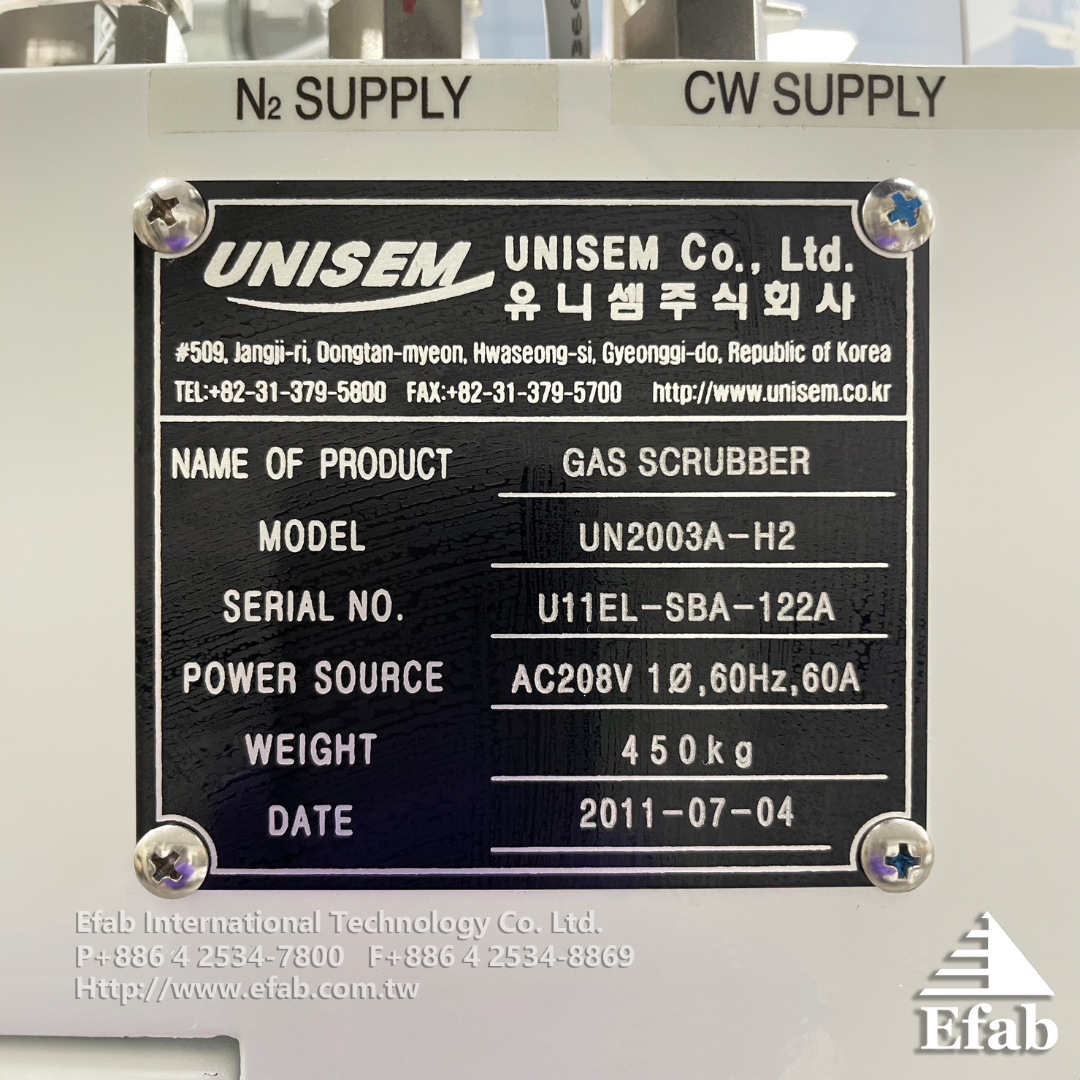 UNISEM - UN2003A-H2 Absorption Type Dry Scrubber