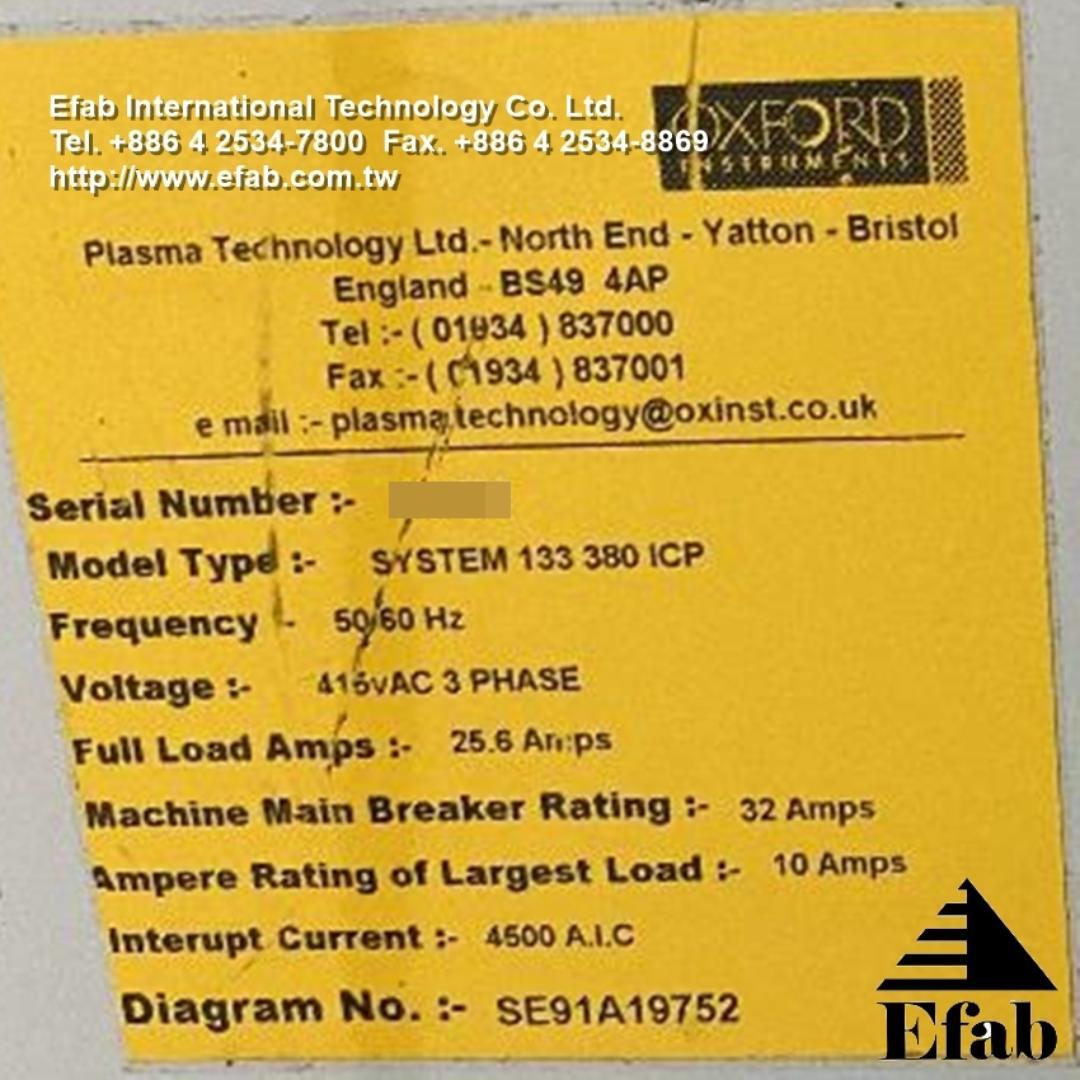 OXFORD - Plasmalab 133 ICP 380 Etcher