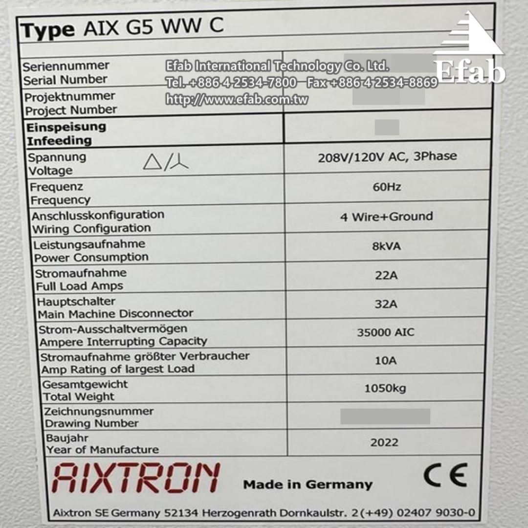 Aixtron AIX G5 WW C SiC (8 x150 mm)