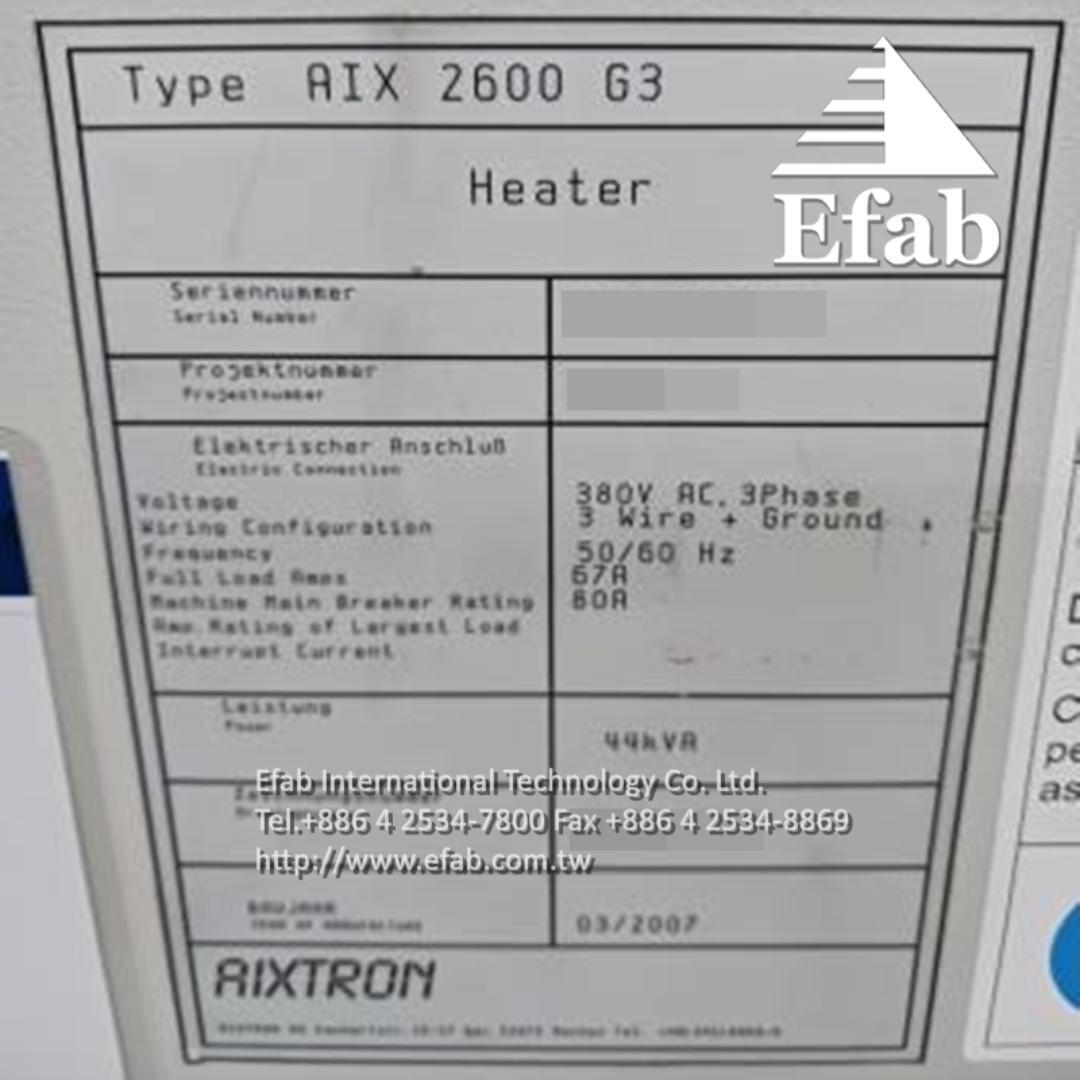 Aixtron 2600G3 12x4" AsP MOCVD system